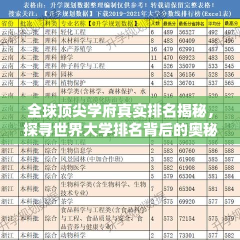 全球顶尖学府真实排名揭秘，探寻世界大学排名背后的奥秘