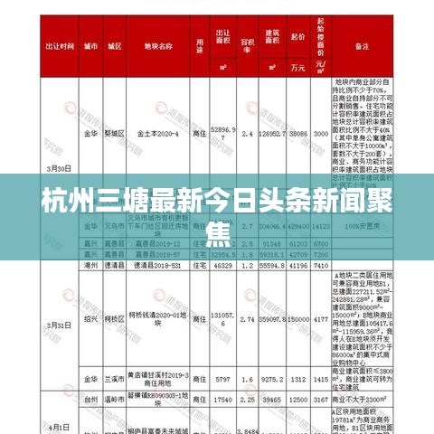 杭州三塘最新今日头条新闻聚焦
