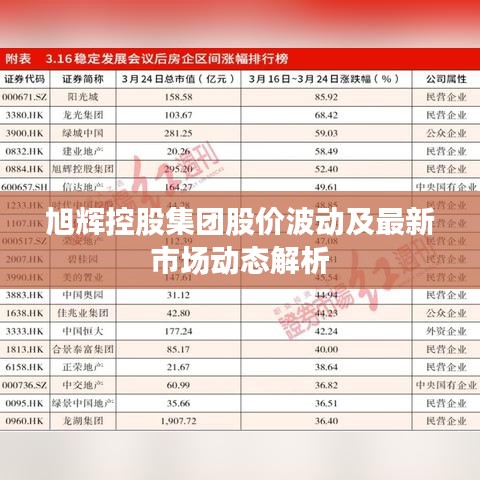 旭辉控股集团股价波动及最新市场动态解析