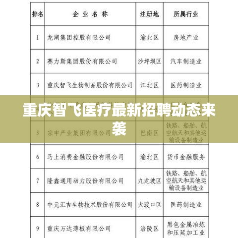 重庆智飞医疗最新招聘动态来袭