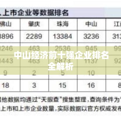 中山经济前十强企业排名全解析