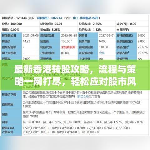 最新香港转股攻略，流程与策略一网打尽，轻松应对股市风云！