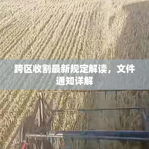 跨区收割最新规定解读，文件通知详解