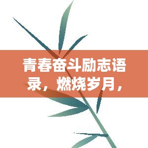 青春奋斗励志语录，燃烧岁月，无畏前行！