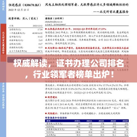 权威解读，证书办理公司排名，行业领军者榜单出炉！