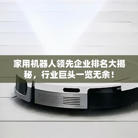 家用机器人领先企业排名大揭秘，行业巨头一览无余！