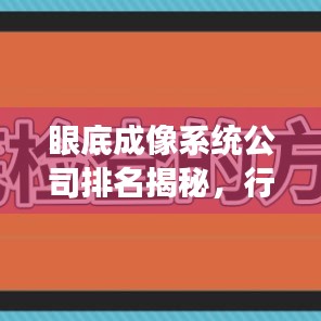 眼底成像系统公司排名揭秘，行业领军者的成功奥秘探索