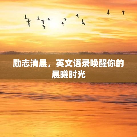 励志清晨，英文语录唤醒你的晨曦时光