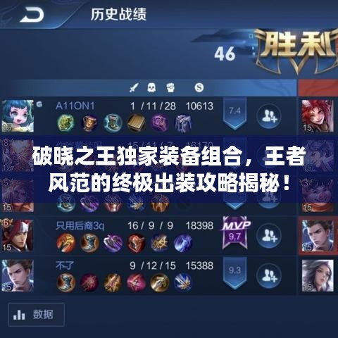 破晓之王独家装备组合，王者风范的终极出装攻略揭秘！