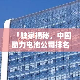 「独家揭秘，中国动力电池公司排名榜，产业领军力量大解析」