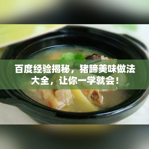 百度经验揭秘，猪蹄美味做法大全，让你一学就会！