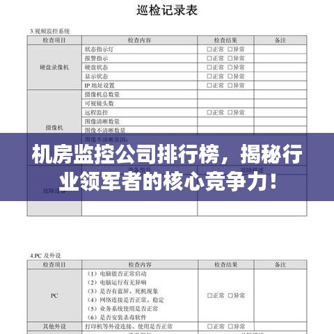 机房监控公司排行榜，揭秘行业领军者的核心竞争力！